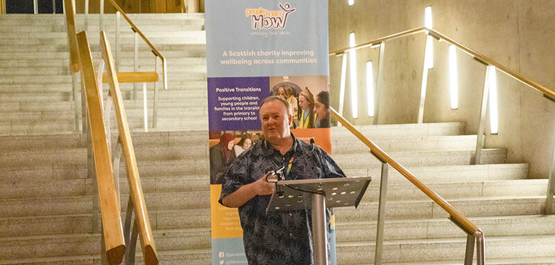 Glenn Liddall Chief Executive of People Know How giving a speech at the Scottish Parliament