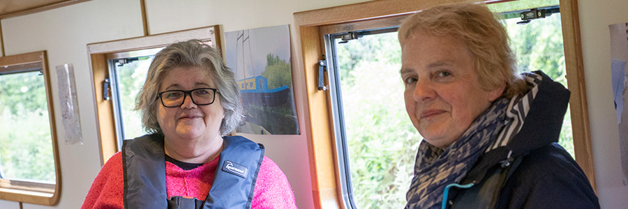 Volunteers in the All Aboard canal boat